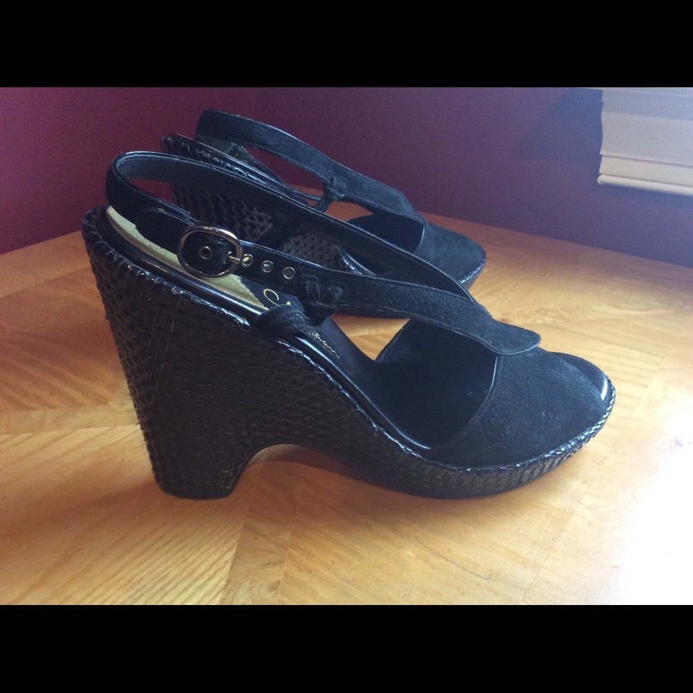 Cole Haan collection Nike air wedges black Sz 8 B